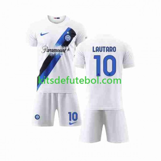 Camisola Inter de Milão Lautaro Martinez 10 Criança Equipamento alternativo 2023-2024 Mangas Curtas
