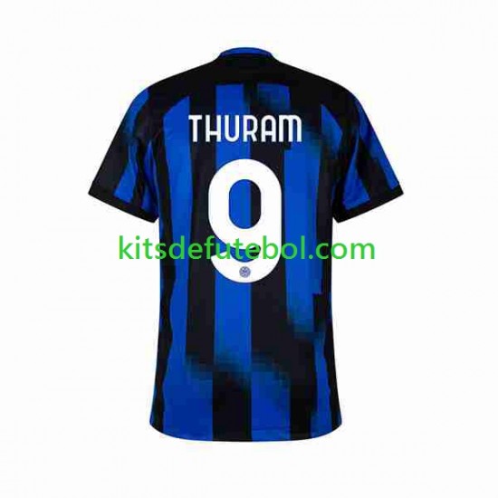 Camisola Inter de Milão Marcus Thuram 9 Homem Equipamento principal 2023-2024 Mangas Curtas