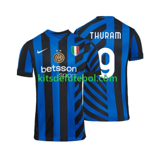 Camisola Inter de Milão Marcus Thuram 9 Homem Equipamento principal 2024-2025 Mangas Curtas