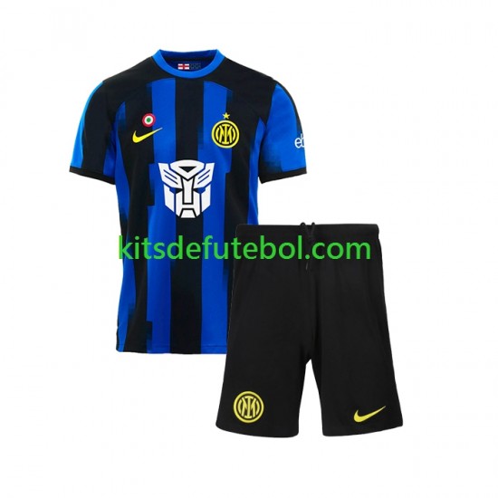 Camisola Inter de Milão Transformers Criança Equipamento principal 2023-2024 Mangas Curtas