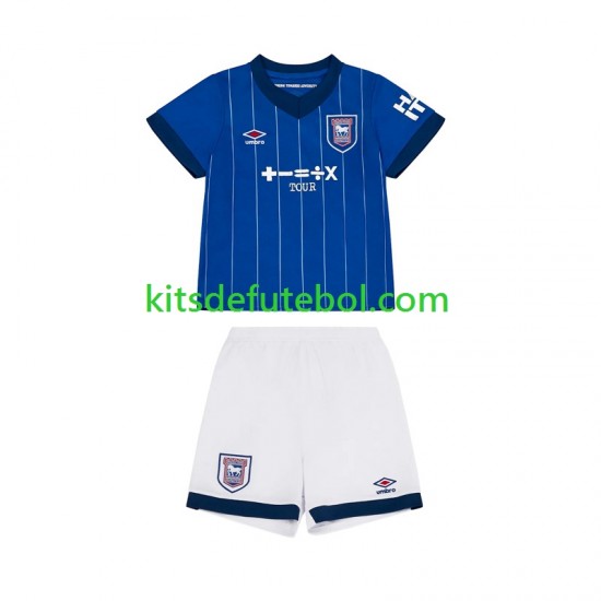 Camisola Ipswich Town Criança Equipamento principal 2024-2025 Mangas Curtas