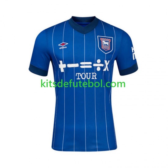 Camisola Ipswich Town Homem Equipamento principal 2024-2025 Mangas Curtas
