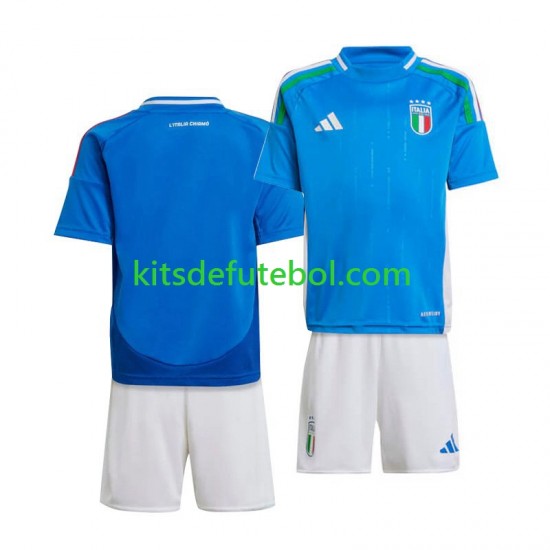 Camisola Seleção da Italiana Criança Equipamento principal Europeu 2024 Mangas Curtas