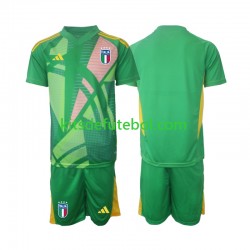 Camisola de Guarda-redes Seleção da Italiana Criança Equipamento alternativo Europeu 2024 Mangas Curtas