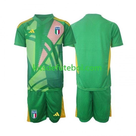 Camisola de Guarda-redes Seleção da Italiana Criança Equipamento alternativo Europeu 2024 Mangas Curtas