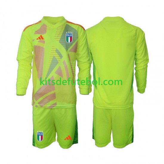Camisola de Guarda-redes Seleção da Italiana Criança Equipamento principal Europeu 2024 Mangas Compridas