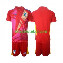 Camisola de Guarda-redes Seleção da Italiana Criança Terceiro equipamento Europeu 2024 Mangas Curtas