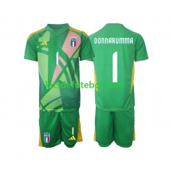 Camisola de Guarda-redes Seleção da Italiana Donnarumma 1 Criança Equipamento alternativo Europeu 2024 Mangas Curtas