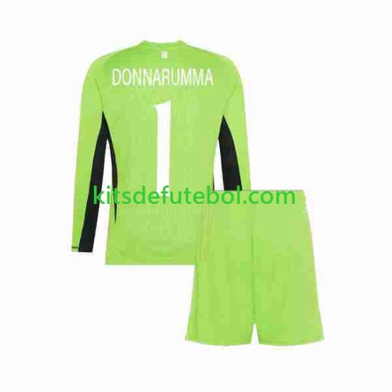 Camisola de Guarda-redes Seleção da Italiana Donnarumma 1 Criança Equipamento principal 2023 Mangas Compridas