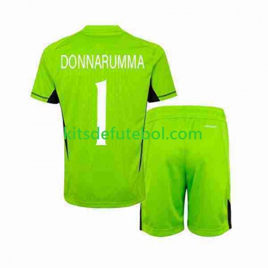 Camisola de Guarda-redes Seleção da Italiana Donnarumma 1 Criança Equipamento principal 2023 Mangas Curtas