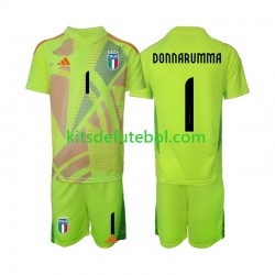 Camisola de Guarda-redes Seleção da Italiana Donnarumma 1 Criança Equipamento principal Europeu 2024 Mangas Curtas