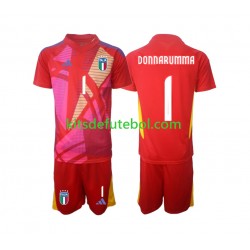 Camisola de Guarda-redes Seleção da Italiana Donnarumma 1 Criança Terceiro equipamento Europeu 2024 Mangas Curtas