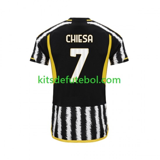 Camisola Juventus Federico Chiesa 7 Homem Equipamento principal 2023-2024 Mangas Curtas