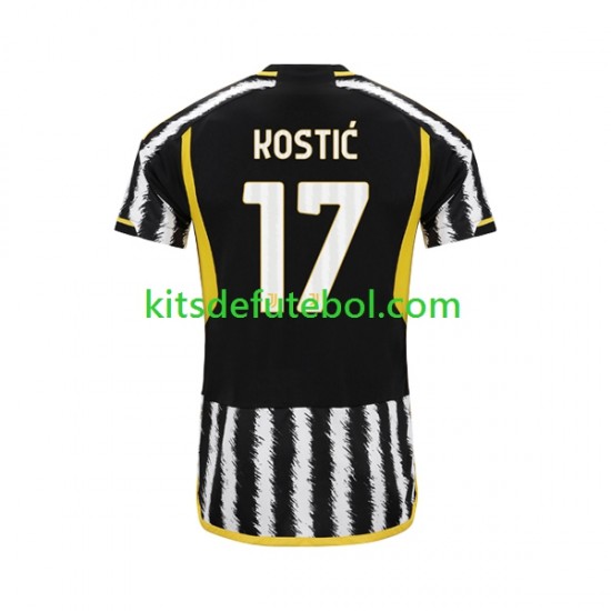 Camisola Juventus Filip Kostic 17 Homem Equipamento principal 2023-2024 Mangas Curtas
