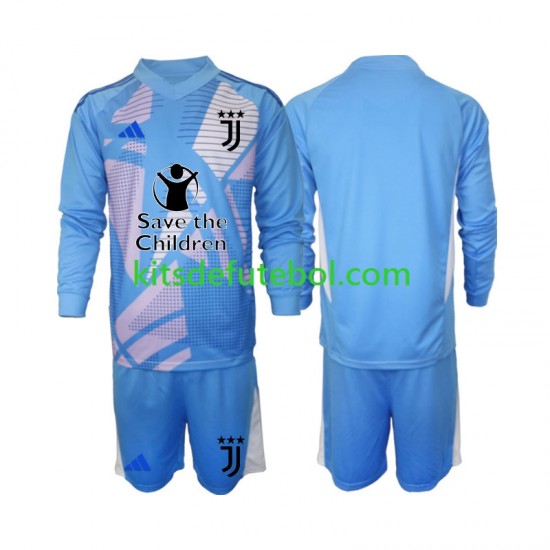 Camisola de Guarda-redes Juventus Azul Criança Equipamento principal 2024-2025 Mangas Compridas
