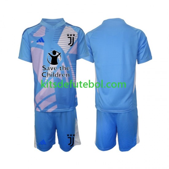Camisola de Guarda-redes Juventus Azul Criança Equipamento principal 2024-2025 Mangas Curtas