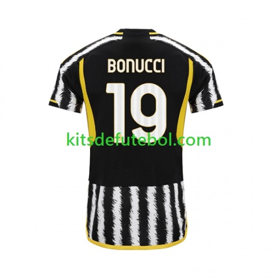 Camisola Juventus Leonardo Bonucci 19 Homem Equipamento principal 2023-2024 Mangas Curtas