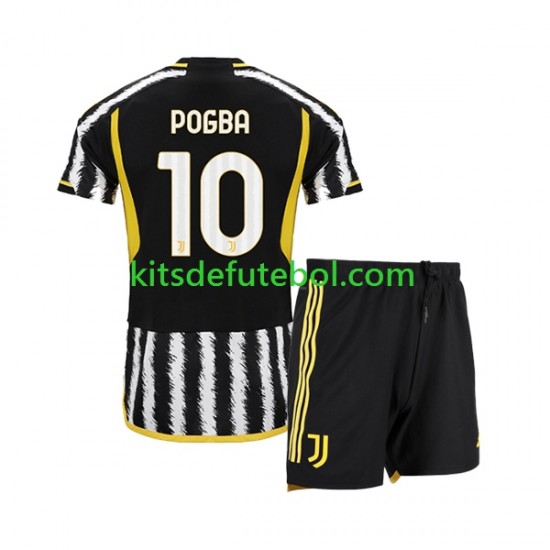 Camisola Juventus Paul Pogba 10 Criança Equipamento principal 2023-2024 Mangas Curtas