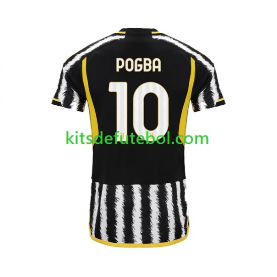 Camisola Juventus Paul Pogba 10 Homem Equipamento principal 2023-2024 Mangas Curtas