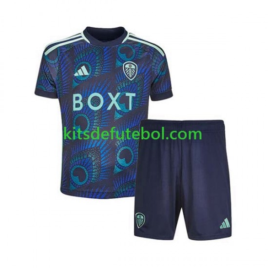 Camisola Leeds United Criança Equipamento alternativo 2023-2024 Mangas Curtas