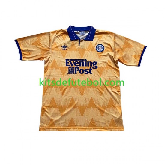 Camisola Retrô Leeds United - Homem Equipamento alternativo 1991 1992 Mangas Curtas
