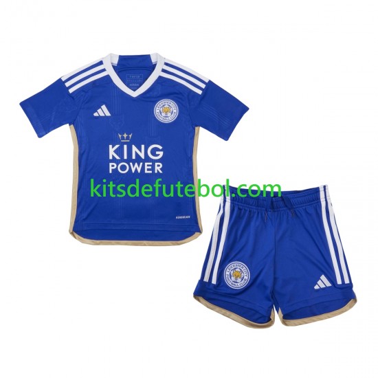 Camisola Leicester City Criança Equipamento principal 2023-2024 Mangas Curtas