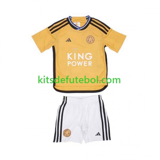Camisola Leicester City Criança Terceiro equipamento 2023-2024 Mangas Curtas