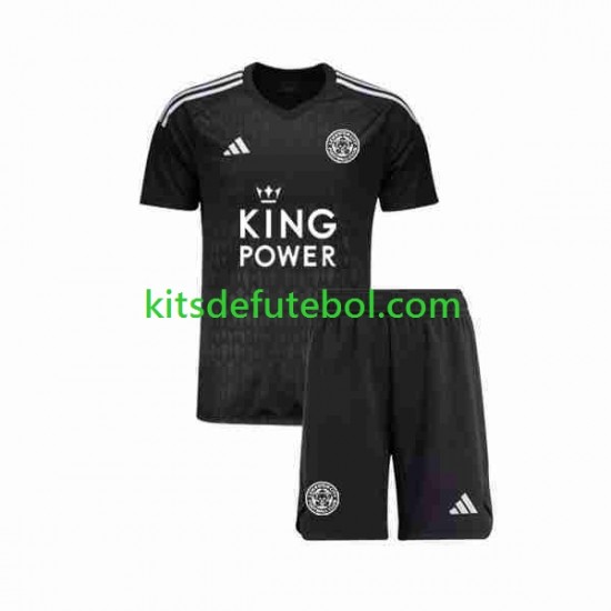 Camisola de Guarda-redes Leicester City Criança Terceiro equipamento 2023-2024 Mangas Curtas