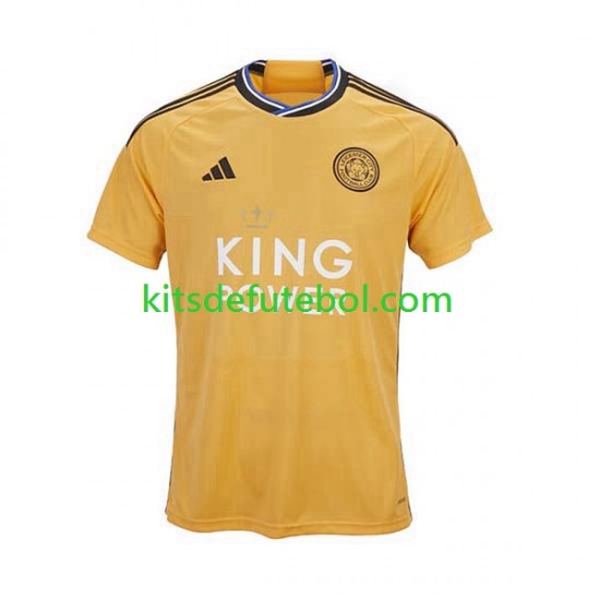Camisola Leicester City Homem Terceiro equipamento 2023-2024 Mangas Curtas