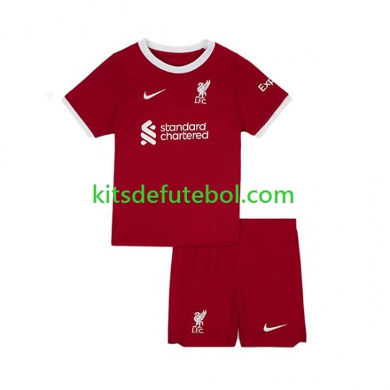 Camisola Liverpool Criança Equipamento principal 2023-2024 Mangas Curtas