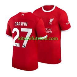 Camisola Liverpool Darwin Nunez 27 Homem Equipamento principal 2023-2024 Mangas Curtas