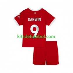 Camisola Liverpool Darwin Nunez 9 Criança Equipamento principal 2023-2024 Mangas Curtas