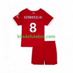 Camisola Liverpool Dominik Szoboszlai 8 Criança Equipamento principal 2023 Mangas Curtas