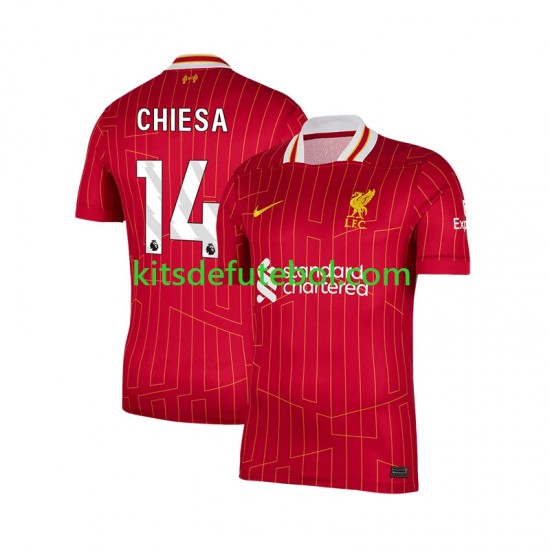 Camisola Liverpool Federico Chiesa 14 Homem Equipamento principal 2024-2025 Mangas Curtas