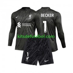 Camisola de Guarda-redes Liverpool Alisson Becker 1 Criança Equipamento principal 2024-2025 Mangas Compridas