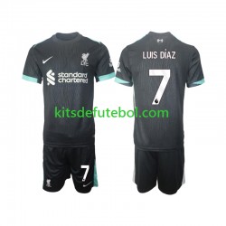 Camisola Liverpool Luis Diaz 7 Criança Equipamento alternativo 2024-2025 Mangas Curtas