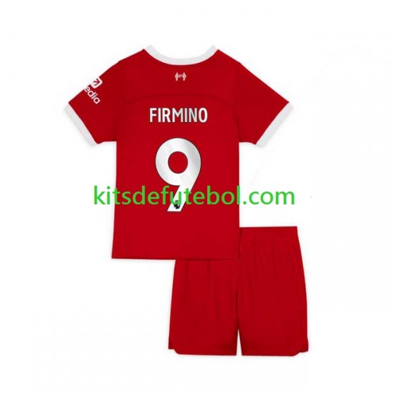 Camisola Liverpool Roberto Firmino 9 Criança Equipamento principal 2023-2024 Mangas Curtas