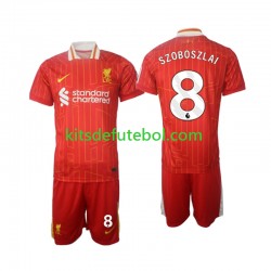 Camisola Liverpool Szoboszlai 8 Criança Equipamento principal 2024-2025 Mangas Curtas