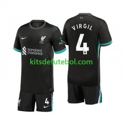 Camisola Liverpool Virgil 4 Criança Equipamento alternativo 2024-2025 Mangas Curtas