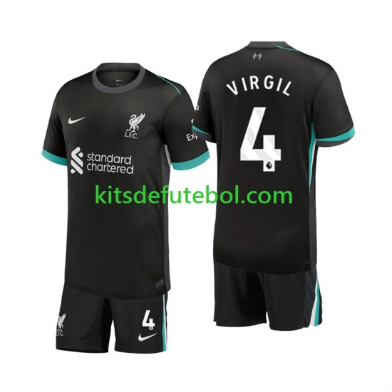 Camisola Liverpool Virgil 4 Criança Equipamento alternativo 2024-2025 Mangas Curtas