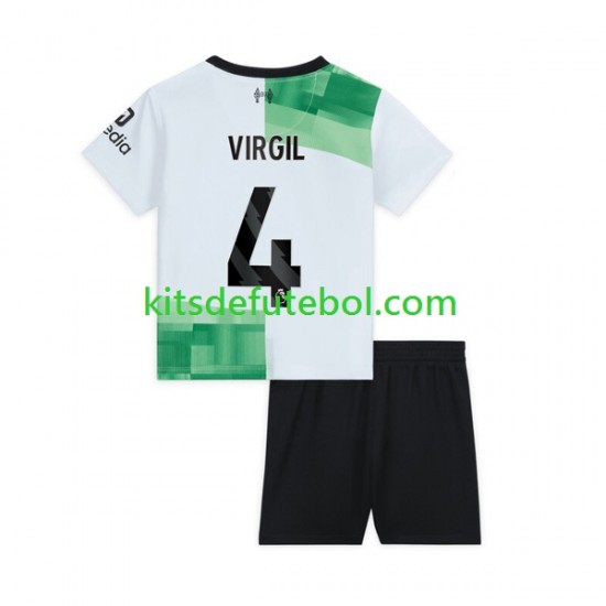 Camisola Liverpool Virgil van Dijk 4 Criança Equipamento alternativo 2023-2024 Mangas Curtas