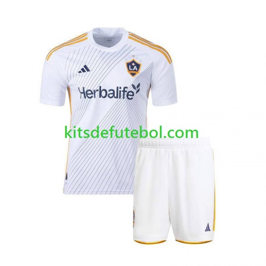 Camisola Los Angeles Galaxy Criança Equipamento principal 2024 Mangas Curtas