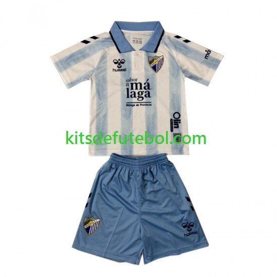Camisola Málaga CF Criança Equipamento principal 2023-2024 Mangas Curtas