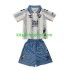 Camisola Málaga CF Criança Equipamento principal 2023-2024 Mangas Curtas