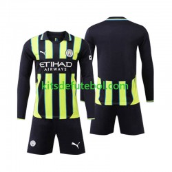 Camisola Manchester City Criança Equipamento alternativo 2024-2025 Mangas Compridas