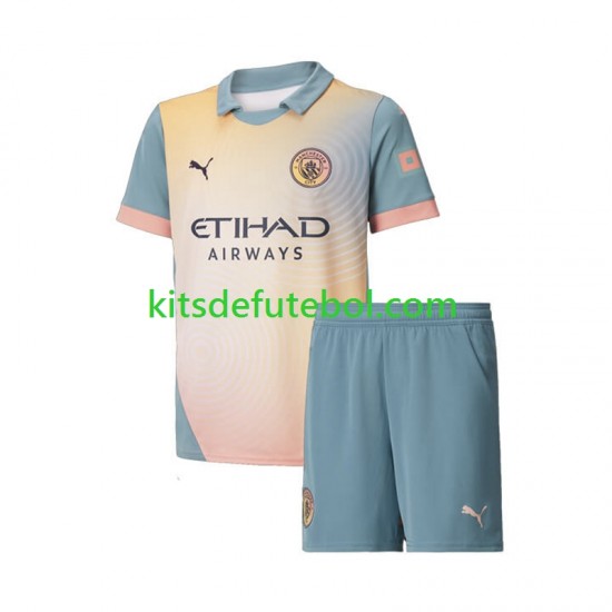 Camisola Manchester City Criança Quarto equipamento 2024-2025 Mangas Curtas