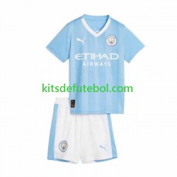 Camisola Manchester City Criança Equipamento principal 2023-2024 Mangas Curtas