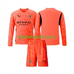 Camisola de Guarda-redes Manchester City Criança Equipamento alternativo 2024-2025 Mangas Compridas