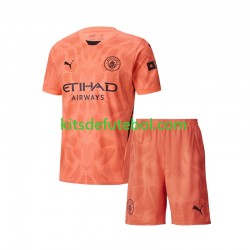 Camisola de Guarda-redes Manchester City Criança Equipamento alternativo 2024-2025 Mangas Curtas