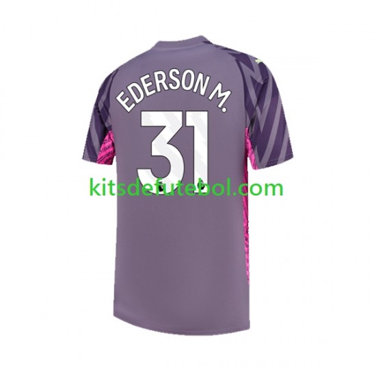 Camisola de Guarda-redes Manchester City Ederson Moraes 31 Homem Equipamento alternativo 2023-2024 Mangas Curtas